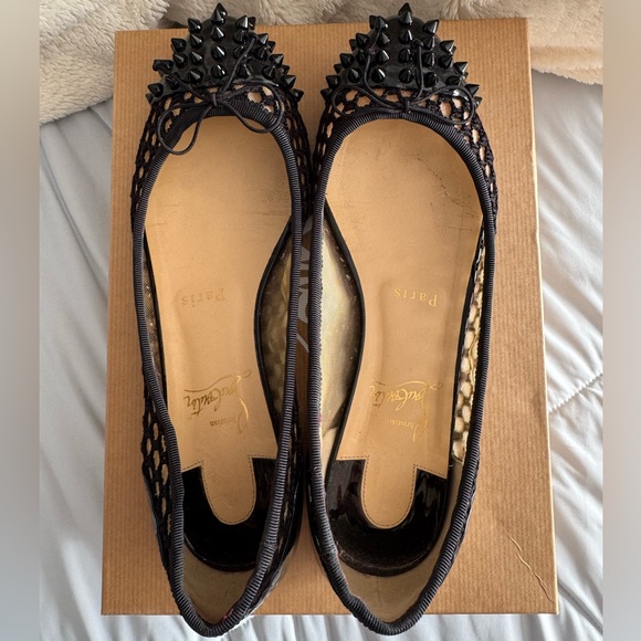 Christian Louboutin Shoes - Christian Louboutin Black Mesh Flats